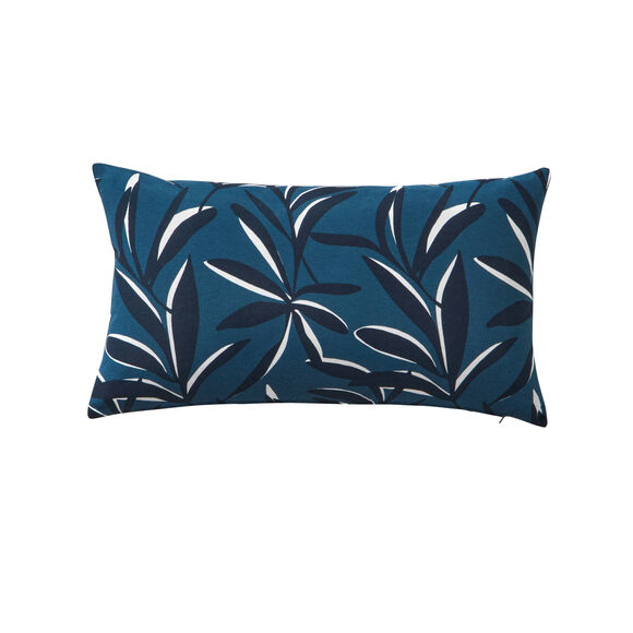 Housse de coussin imprimé feuillage (bleu) Housse de coussin imprimé feuillage (bleu)